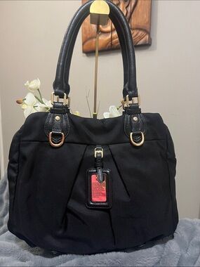 JPK Paris Black Shoulder Bag with Gold-Tone Accents Retail $165 GUC
